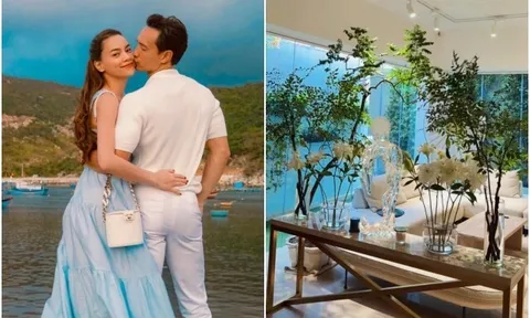 Hồ Ngọc Hà cắm hoa trong biệt thự 30 tỷ, ông xã Kim Lý nhận xét đúng 4 từ