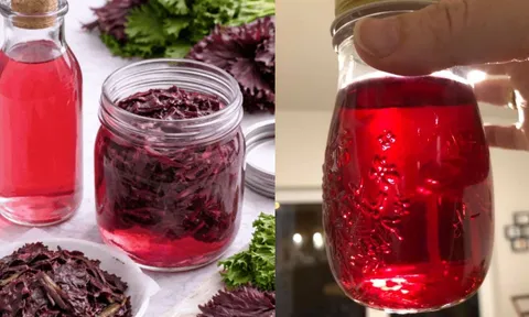 Cách làm giấm tía tô vừa đẹp mắt, thơm ngon, vừa tốt cho tiêu hóa, giúp đẹp da