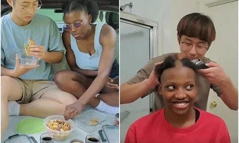 Cưới vợ Thạc sĩ người Mỹ gốc Phi, chàng trai 9X tự tay cạo trọc đầu giúp vợ sau sinh con lai