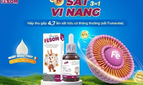 “Sắt vi nang 3 in 1" - Sắt hấp thu cao thế hệ mới từ ITALY 