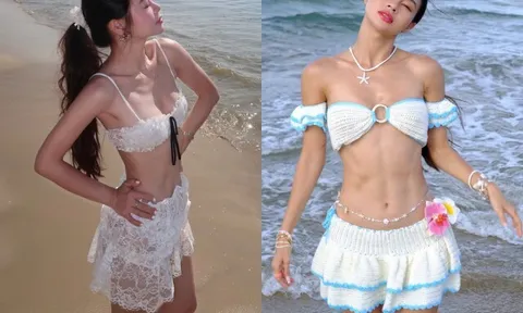 Cô giáo hotgirl TP.HCM khoe body nóng bỏng với bikini giữa biển, không ngờ vừa sinh con chưa lâu, ái nữ lai Tây như búp bê