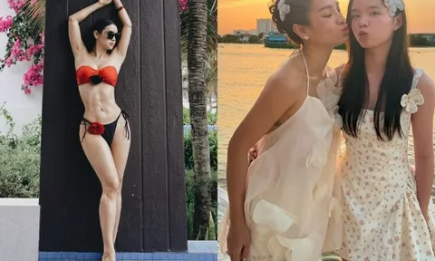 Mẹ 3 con diện áo tắm khoe cơ bụng số 11 cực phẩm, con gái giấu kín suốt 9 năm giờ "trổ mã" xinh đẹp như thiếu nữ