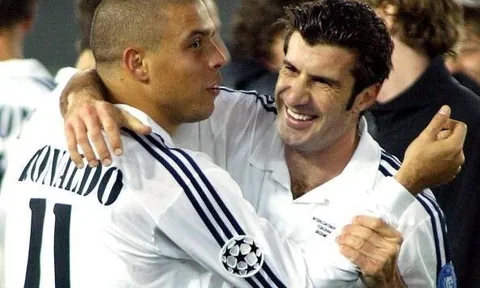 Huyền thoại Ronaldo trêu chọc vợ đồng đội tại Real Madrid, Luis Figo đáp trả cực hài hước