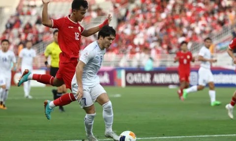 U23 Indo thoát thua trước Uzbekistan trong hiệp 1