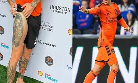 Ngôi sao Houston Dynamo xăm hình Messi