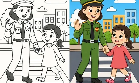 Những bức tranh tô màu bộ đội ý nghĩa và dễ tô cho bé mầm non (P2)