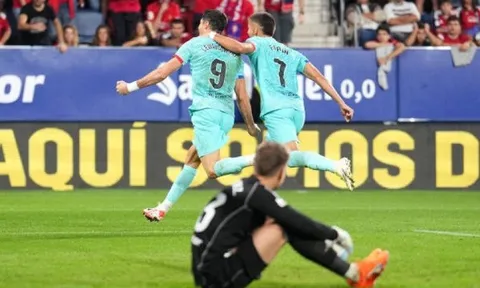 Thắng nhọc Osasuna, Barca chỉ còn cách Real 2 điểm