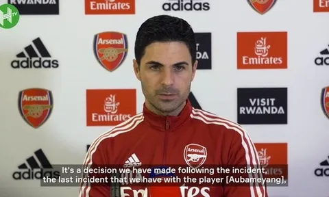 Arteta nói về quyết định tước băng đội trưởng của Aubameyang