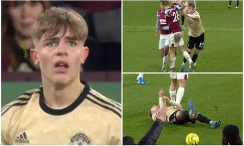 Bị đốn ngã lộn cổ, sao Man Utd vẫn phải nhận thẻ vàng