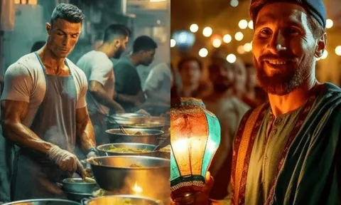 Bộ ảnh về Ronaldo, Messi gây sốt mạng xã hội