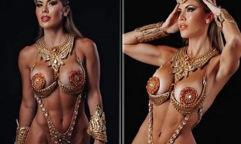 Nàng WAGs M.U gây choáng, gần như khỏa thân dự carnival