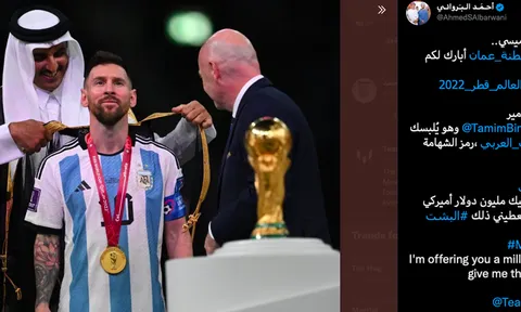 Chiếc áo choàng Messi mặc khi nâng cúp được hỏi mua