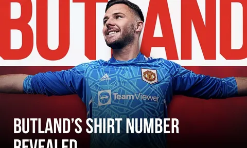 CHÍNH THỨC! Số áo của Jack Butland tại Man Utd