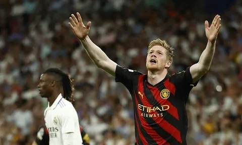 De Bruyne xúc động khi sút xa tung lưới Real Madrid