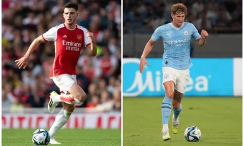Declan Rice vs John Stones: Kẻ tám lạng người nửa cân