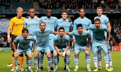 Đội hình Man City lần đầu dự Champions League vào năm 2011