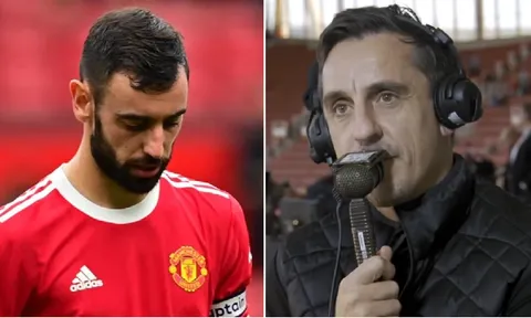 Gary Neville bất bình với 1 động thái của Bruno Fernandes