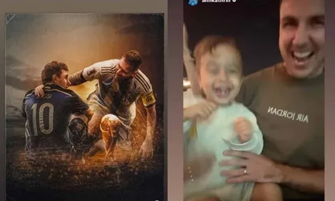 Gotze ăn mừng khi Messi vô địch World Cup