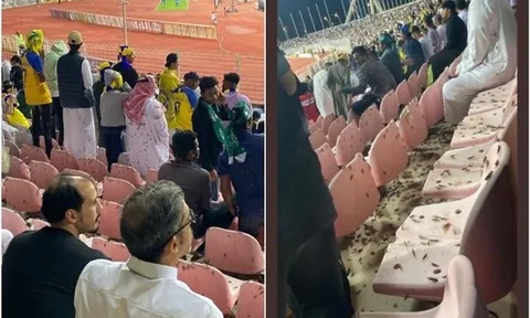 Bầy châu chấu tràn vào sân vận động khi Ronaldo ghi bàn