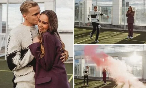 Khoảnh khắc cảm động của Van de Beek và bạn gái khi nhận tin mới về đứa con sắp chào đời