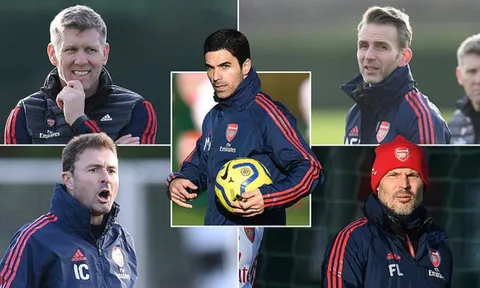 Mikel Arteta cùng đội ngũ phò tá "khủng" tại Arsenal
