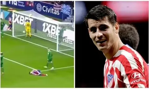 Morata một thoáng không ăn mừng dù tạo siêu phẩm solo