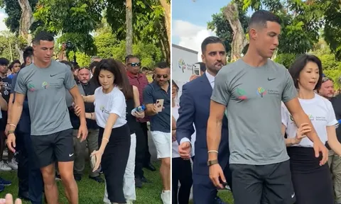 Nữ MC đáp trả khi bị tố 'sờ soạng' Ronaldo