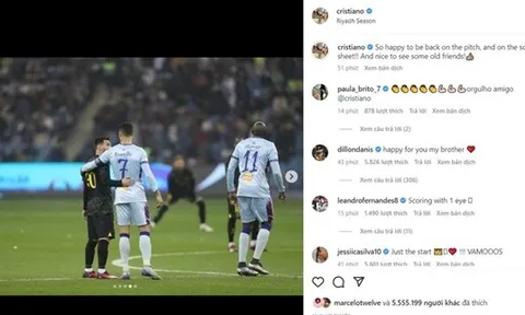 Phản ứng của Ronaldo khi gặp lại Messi