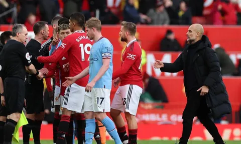 Maguire tranh cãi gay gắt với Guardiola và cầu thủ Man City sau trận