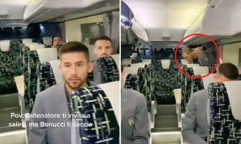 Bonucci ném CĐV nữ khỏi xe buýt tuyển Ý