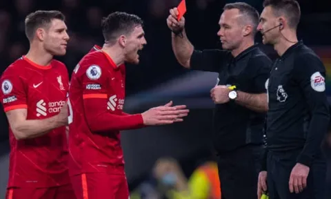 Robertson lên tiếng về tấm thẻ đỏ ở trận Tottenham