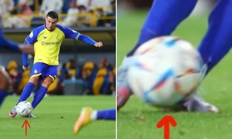 Ronaldo dùng kỹ thuật đặc biệt khi lập siêu phẩm đá phạt