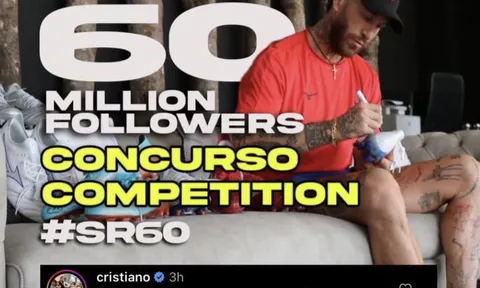 Ronaldo 'flexing' khi Ramos mừng 60 triệu theo dõi trên Instagram