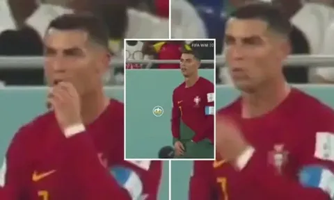 Ronaldo gây sốc móc đồ ăn từ quần lót bỏ vào miệng ở trận Ghana
