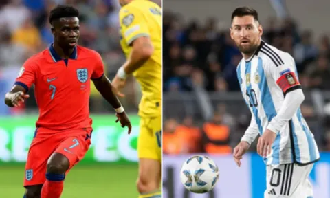 Saka được so sánh ngang tầm Messi