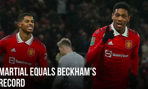 Martial cân bằng kỷ lục của Beckham cho Man Utd