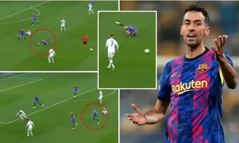 Sergio Busquets quen thói, ăn vạ thô thiển trong trận thắng của Barca