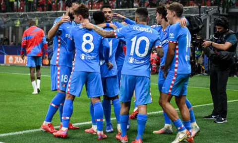 Suarez ghi bàn phút 90+7, Atletico thắng ngược AC Milan