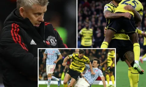 Thẻ đỏ tai hại, Man United thua sốc trước Watford