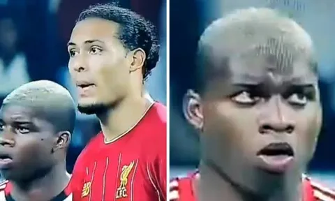 Phản ứng hài hước của tiền đạo Flamengo khi đứng cạnh Virgil van Dijk