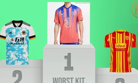Top 10 áo thứ 3 "thảm họa" nhất 2020/21: Chelsea đứng đầu, Real và Juve góp mặt