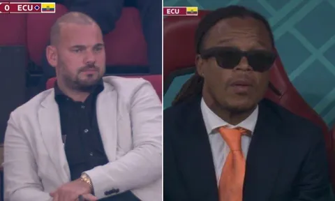 Wesley Sneijder gây chú ý khi đi xem World Cup