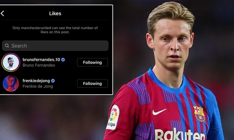 De Jong like bài viết của M.U