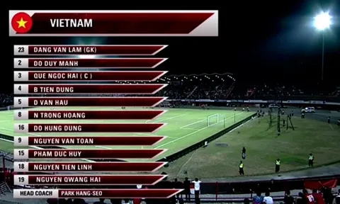 Quang Hải bị nhầm tên thành Qwang Hai trên sóng truyền hình