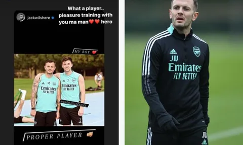 Thể hiện ấn tượng trên sân tập, Wilshere được đàn em khen ngợi hết lời