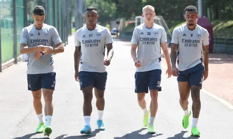 3 chàng Gabriel sánh bước trong buổi tập của Arsenal