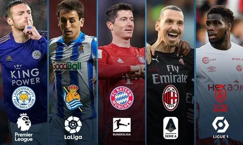 5 cây săn bàn thống trị các giải đấu hàng đầu châu Âu: Bất ngờ La Liga, Ligue 1!