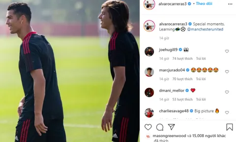 Alvaro Fernandez phản ứng khi được tập cùng Cristiano Ronaldo