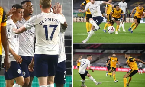 Vắng Aguero, Man City "hạ sát" Wolves ngay trên sân khách