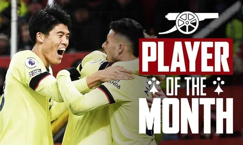 Arsenal chỉ ra 4 cái tên xuất sắc nhất tháng 12